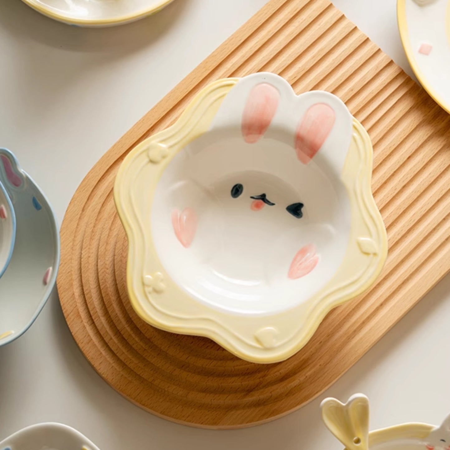 Adorable Rabbit Unicorn Ceramic Plates for Fruit or Food - PeauleyHome