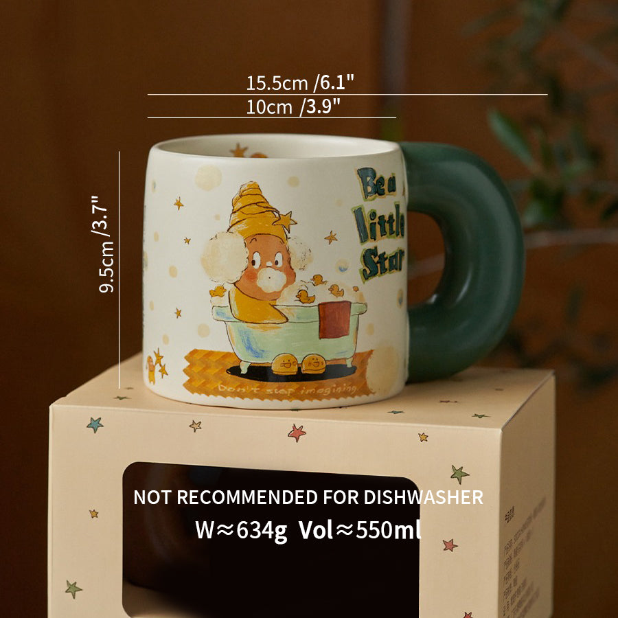 Designer Edition Twinkle Adorable Ceramic Mugs with Large Capacity