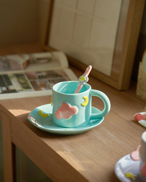 Delicate Coffee Mugs Saucers Spoons Set - PeauleyHome