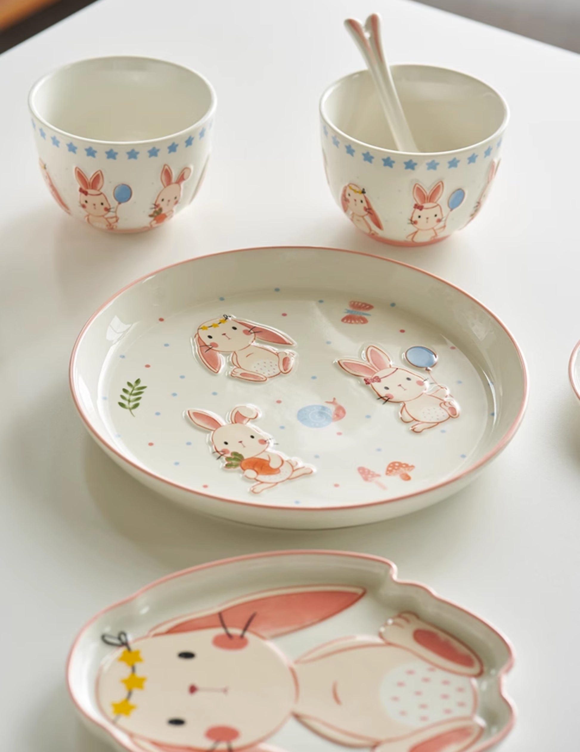 New Arrival Pretty Bunny Ceramic Bowls Plates Mugs Set - PeauleyHome