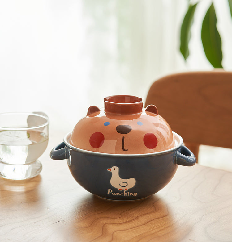 Cartoon Ceramic Noodle Bowls with Handles - PeauleyHome