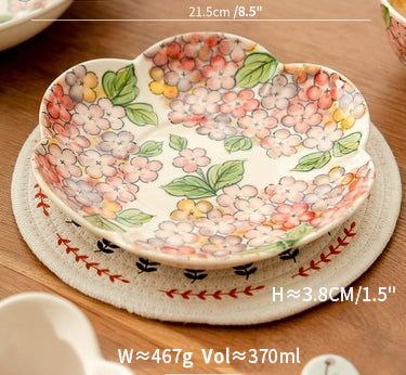 Beautiful Floral Ceramic Bowls Petal Plates - PeauleyHome