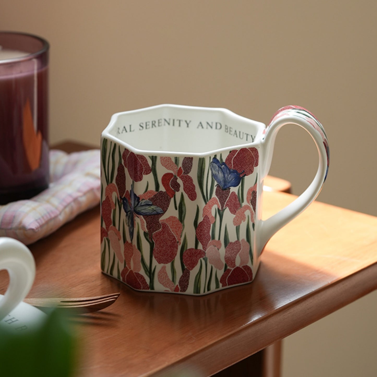 Exquisite Floral Ceramic Coffee Mug Set