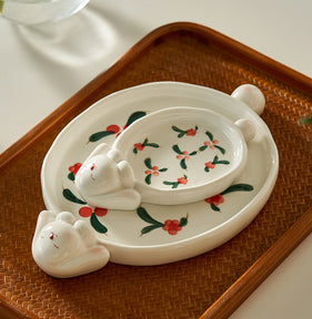 Original Cartoon Bunny Ceramic Plates Tablewares - PeauleyHome