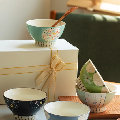 Delicate Ceramic Rice Bowls Set Ideal Gift