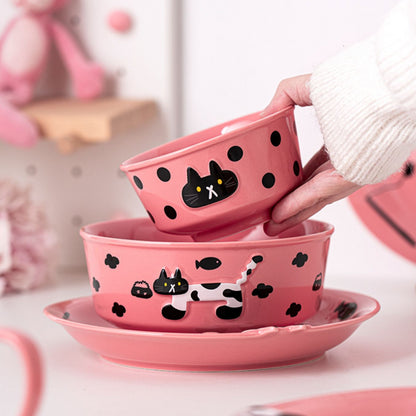 Lovely Cat-themed Bowls Plates Mugs Spoon