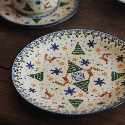 Vintage Christmas Gift Ceramic Coffee Mug Plate