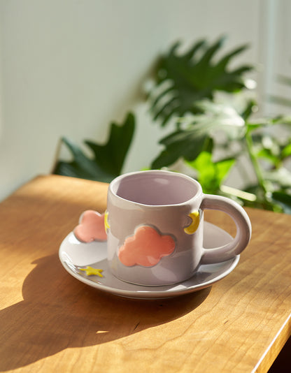 Delicate Coffee Mugs Saucers Spoons Set - PeauleyHome