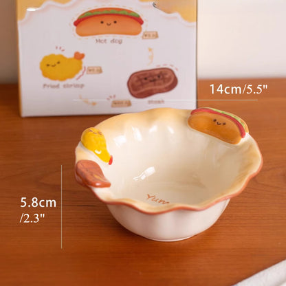 Adorable Ceramic Underglazed Breakfast Plates