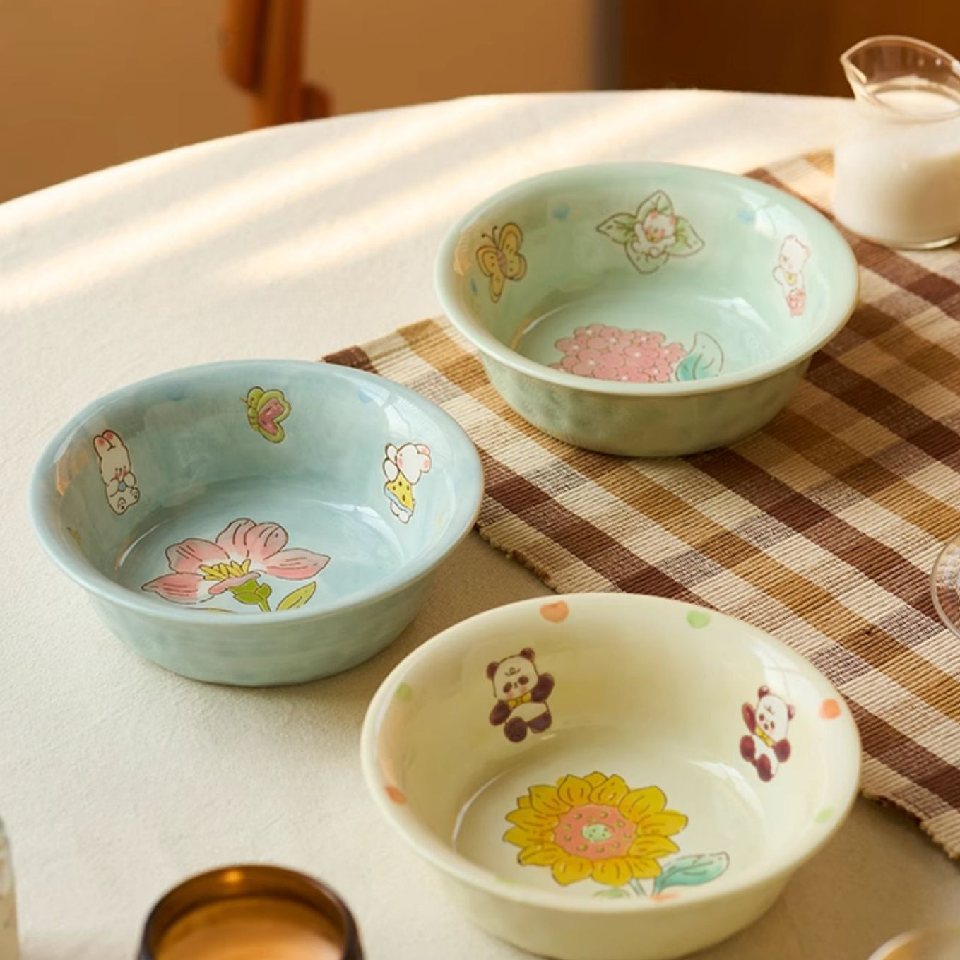 Pretty Underglazed Ceramic Yoghurt Bowl