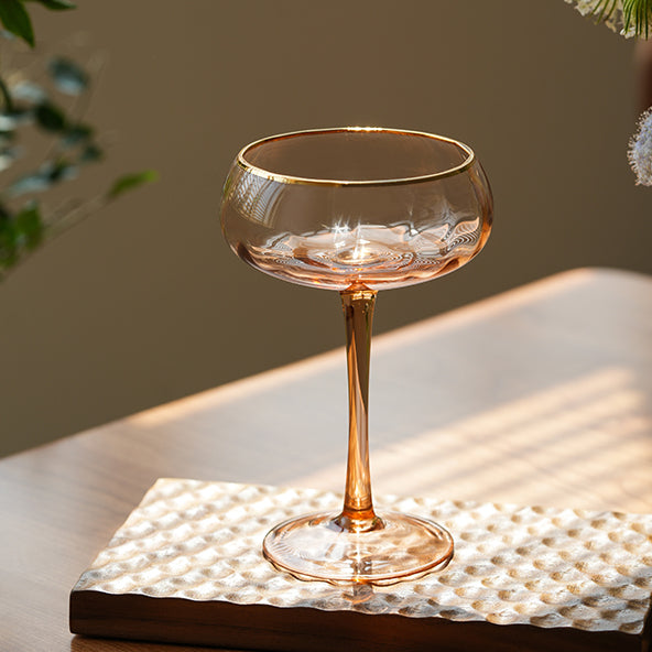 Classy Cocktail Glass Goblet with Golden Rim