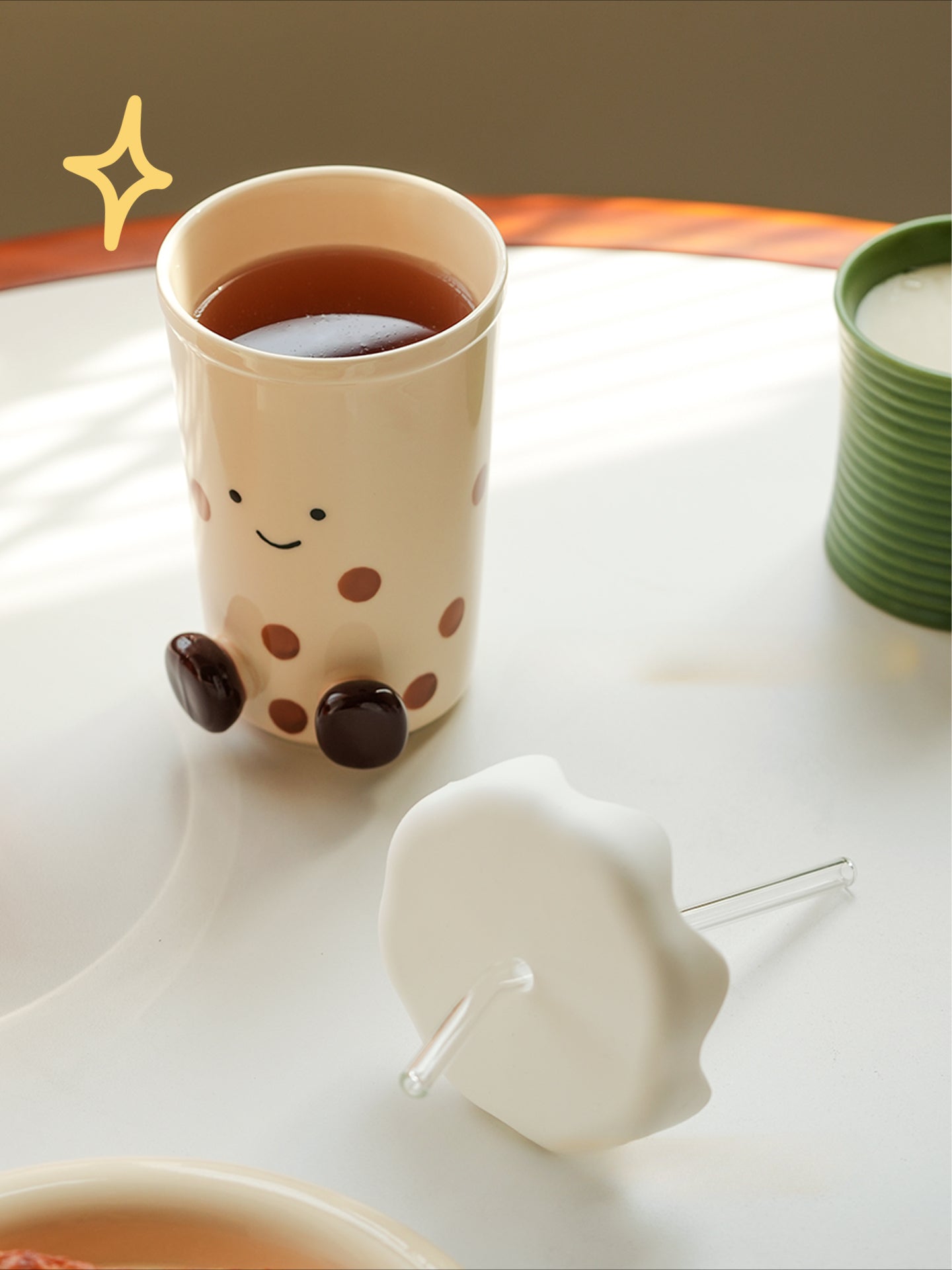 Cute Underglazed Ceramic Cup Bowl Plate