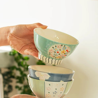 Delicate Ceramic Rice Bowls Set Ideal Gift