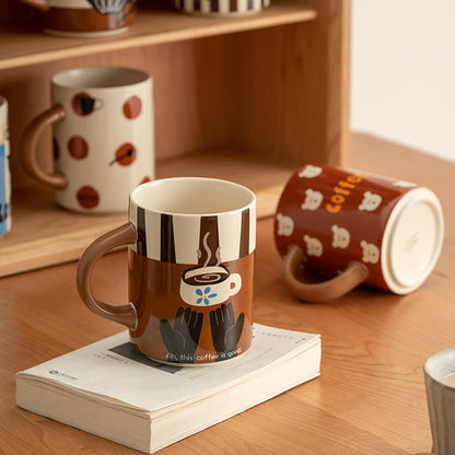 Fancy Ceramic Mug for Coffee Tea Milk