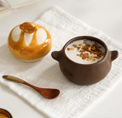 Ceramic Small Moisture-proof  Storage Jars with Doggie Lids