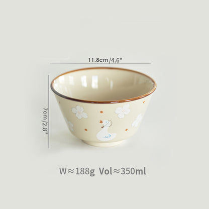 Pretty Floral Ceramic Plates Bowls Set