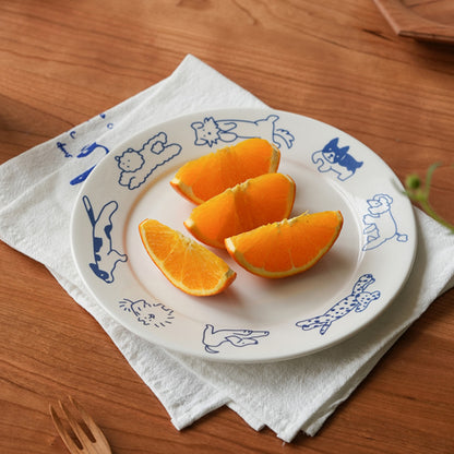 Cat / Dog-Themed Cute Ceramic Fruit Dessert Plate