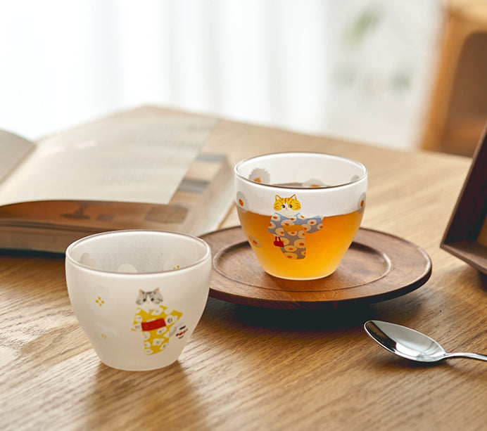 Japanese Style Delicate Glass Tea Cups for Ladies - PeauleyHome