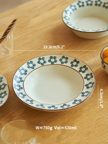 Pretty Floral Steak Plates Bowls New Arrival - PeauleyHome