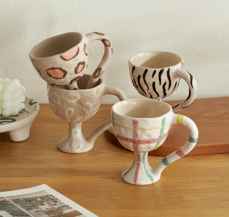 Handmade Ceramic Goblets Coffee Mugs - PeauleyHome