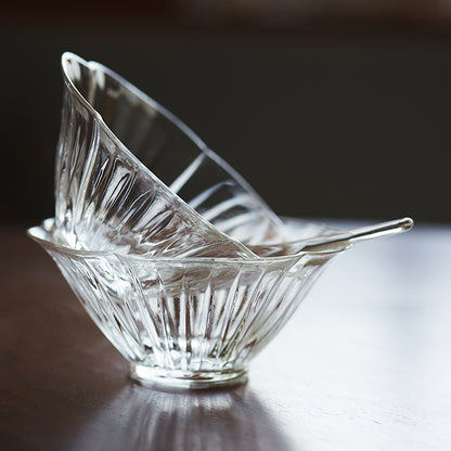 Delicate Petal Glass Bowl & Spoon