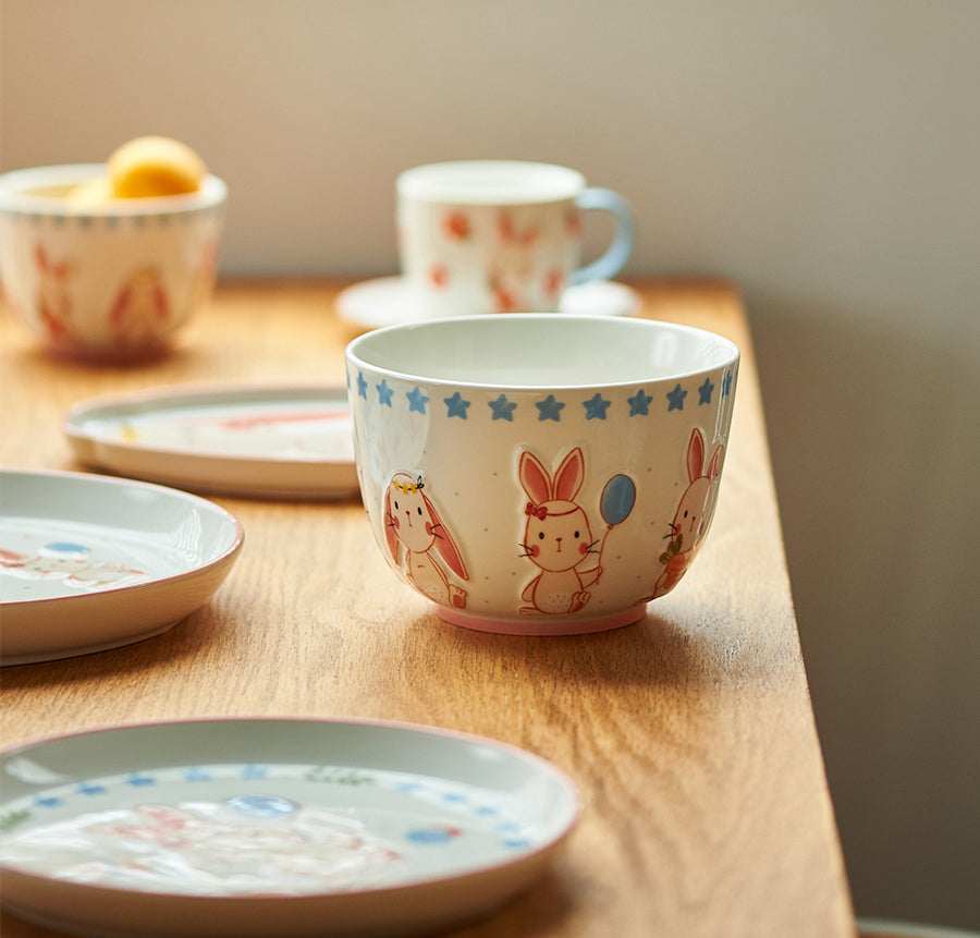 New Arrival Pretty Bunny Ceramic Bowls Plates Mugs Set - PeauleyHome