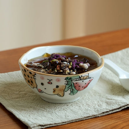 Underglazed Cat-themed Bowls Mugs Set