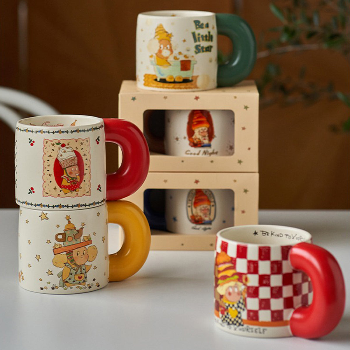 Designer Edition Twinkle Adorable Ceramic Mugs with Large Capacity