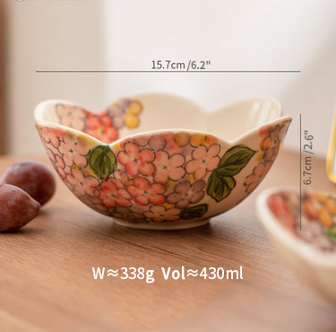 Beautiful Floral Ceramic Bowls Petal Plates - PeauleyHome