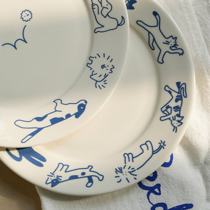 Cat / Dog-Themed Cute Ceramic Fruit Dessert Plate