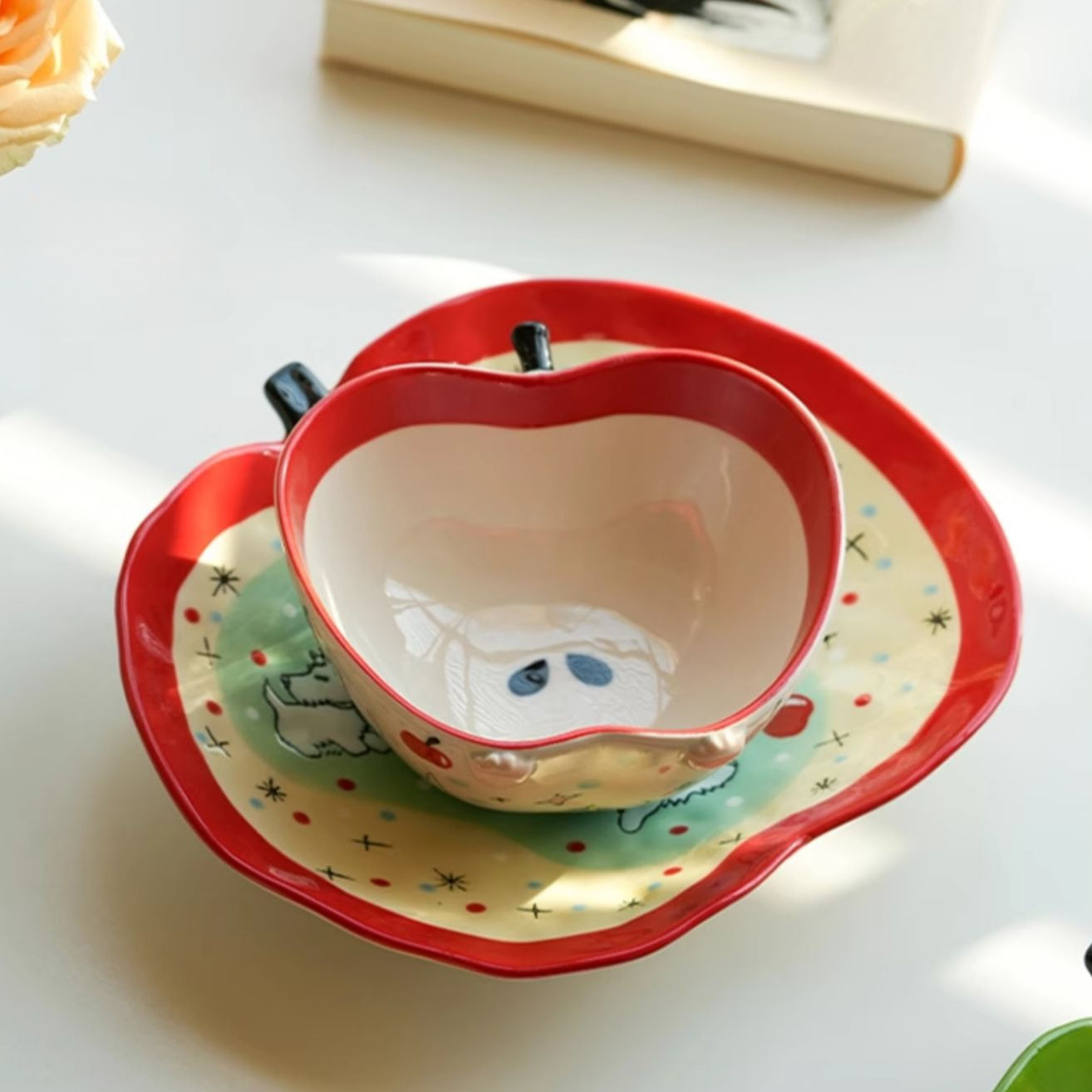 Adorable Underglazed Handpainted Ceramic Bowls Plates