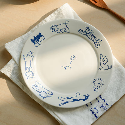 Cat / Dog-Themed Cute Ceramic Fruit Dessert Plate