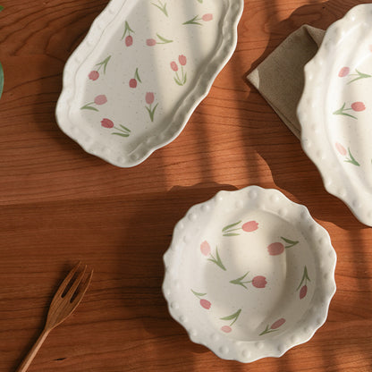 Beautiful Floral Ceramic Plates Bowls