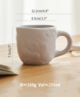 Embossed Floral Mugs for Home and Office - PeauleyHome