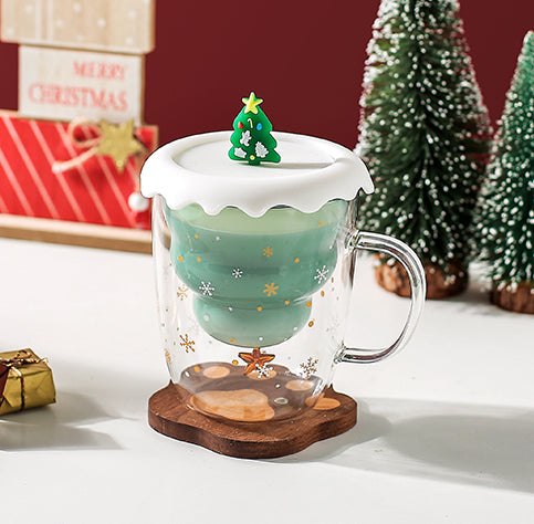 Christmas Series Original Double Walled Glass Mug