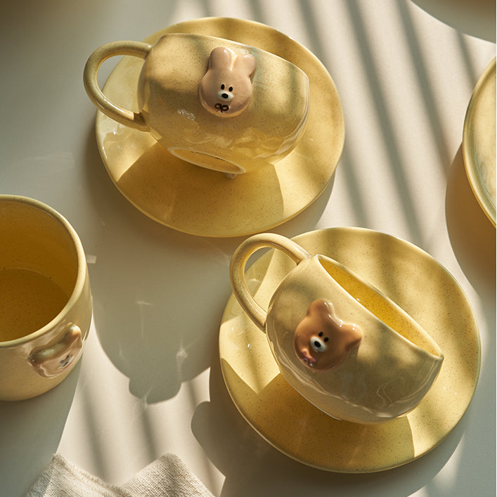 Adorable Yellow Ceramic Bowls Plates Mugs