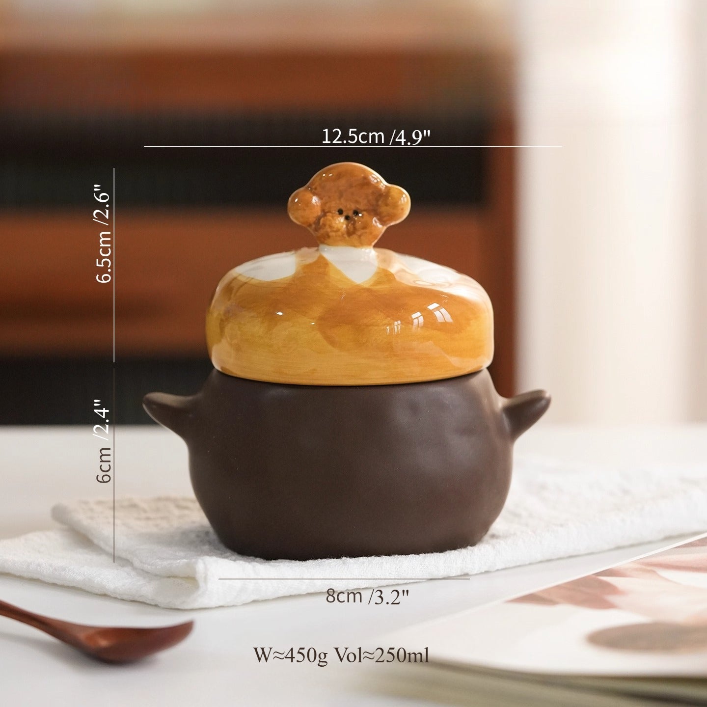 Ceramic Small Moisture-proof  Storage Jars with Doggie Lids