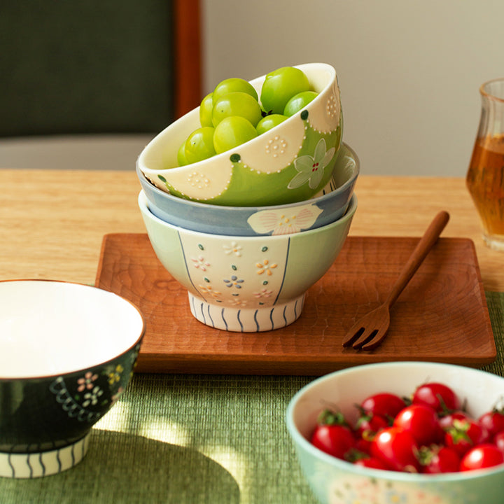 Delicate Ceramic Rice Bowls Set Ideal Gift