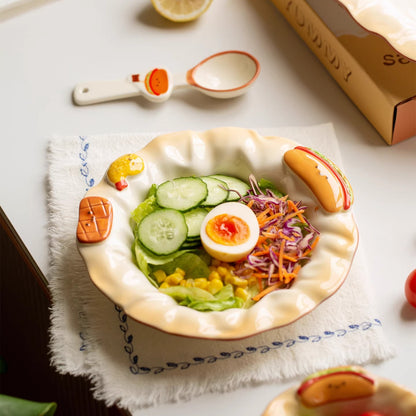 Adorable Ceramic Underglazed Breakfast Plates