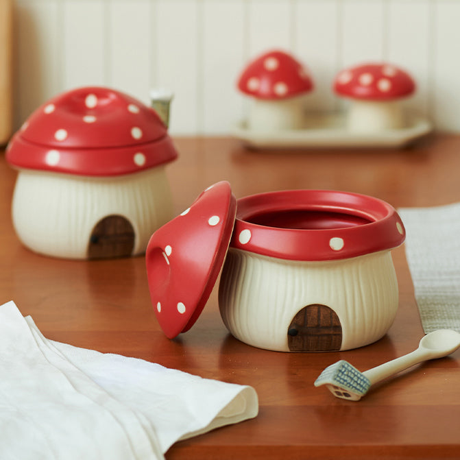 Original Mushroom Theme Ceramic Seasoning Pots - PeauleyHome