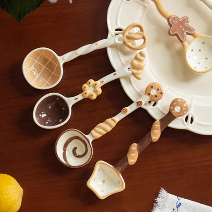 Japanese-style Ceramic Long-handled Soup Spoon