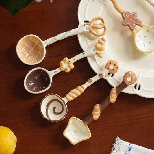 Japanese-style Ceramic Long-handled Soup Spoon