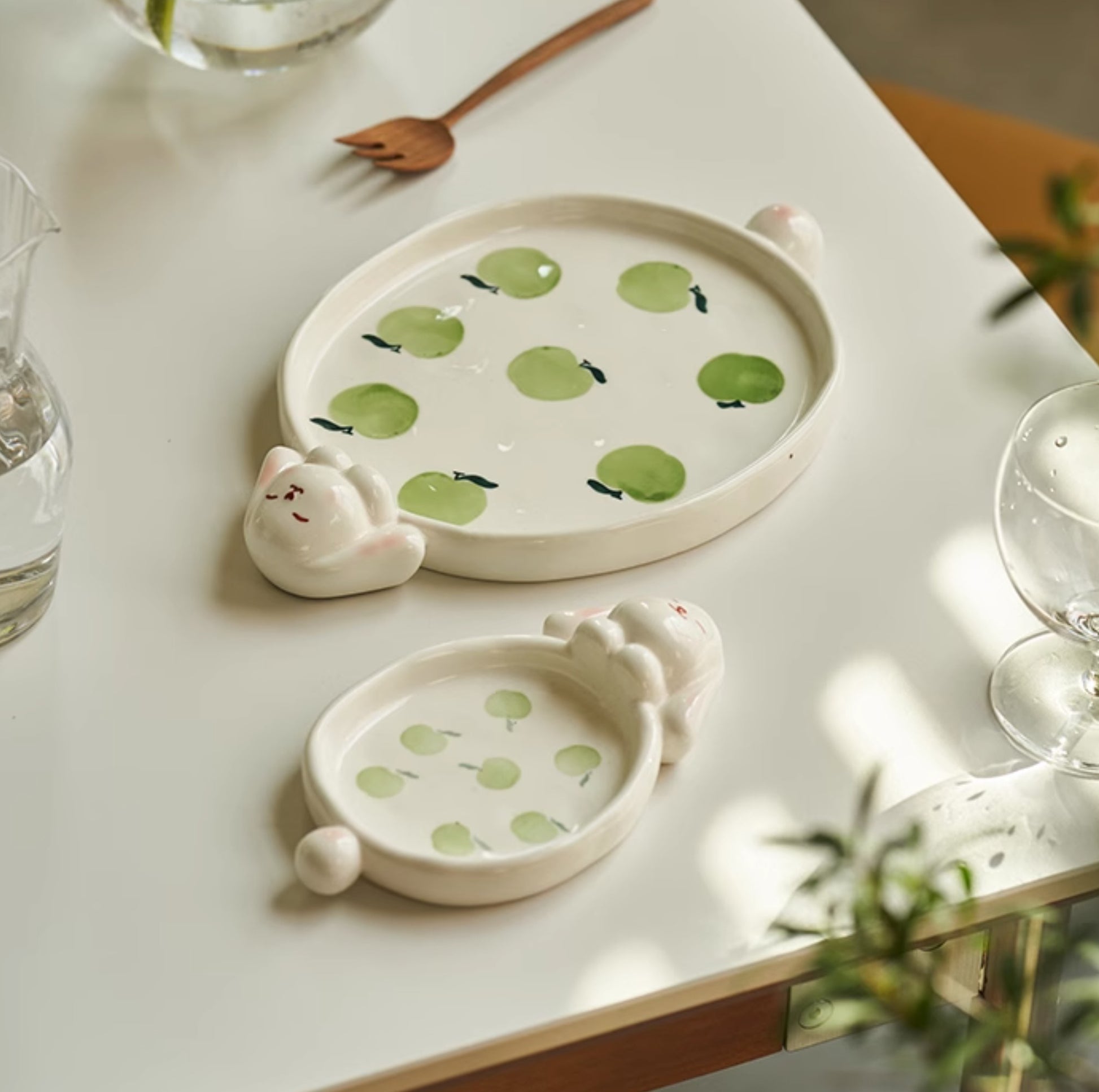 Original Cartoon Bunny Ceramic Plates Tablewares - PeauleyHome