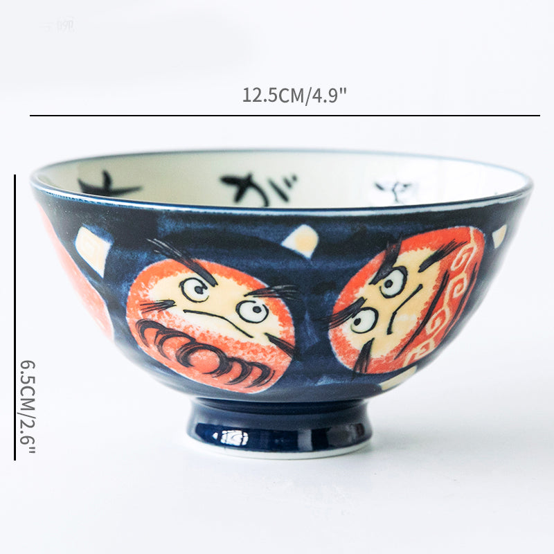 Japan Made Prosperity Animals Ceramic Rice Bowls