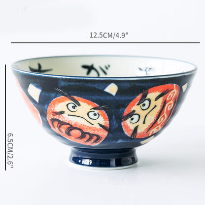 Japan Made Prosperity Animals Ceramic Rice Bowls