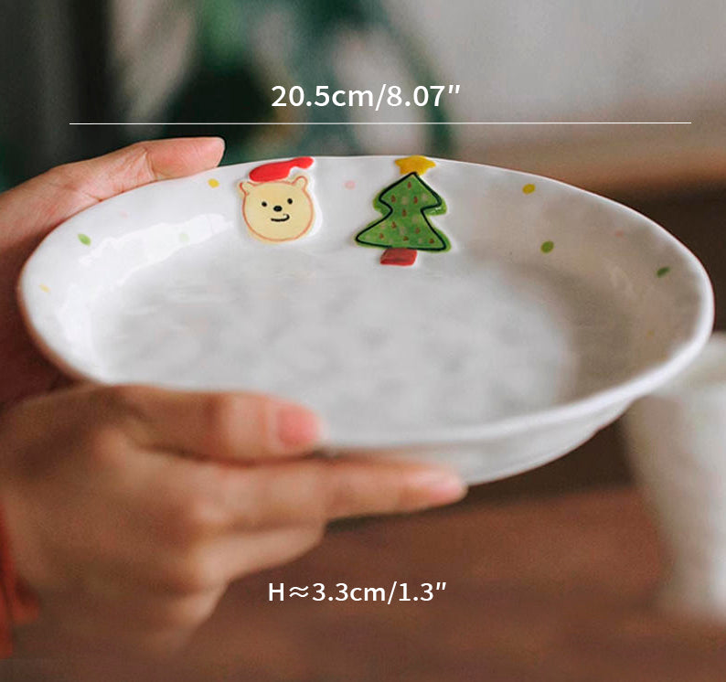 Premium Christmas Plates for Salad and Fruits