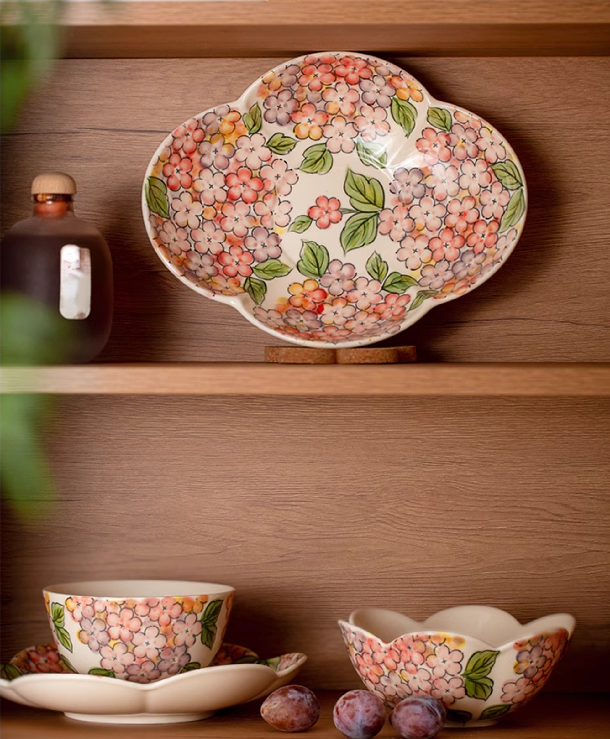 Beautiful Floral Ceramic Bowls Petal Plates - PeauleyHome