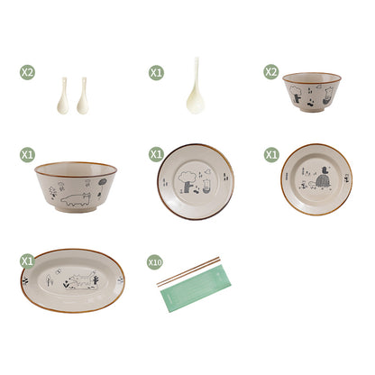 New Arrival Pretty Ceramic Plates Bowls Set