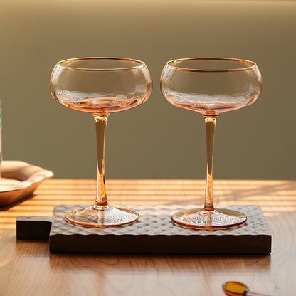 Classy Cocktail Glass Goblet with Golden Rim