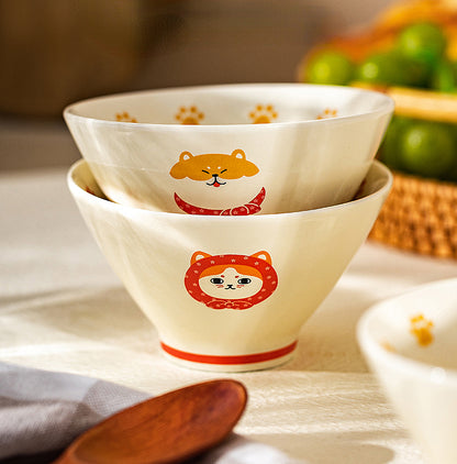 Cartoon Animals Ceramic Bowls for Children - PeauleyHome